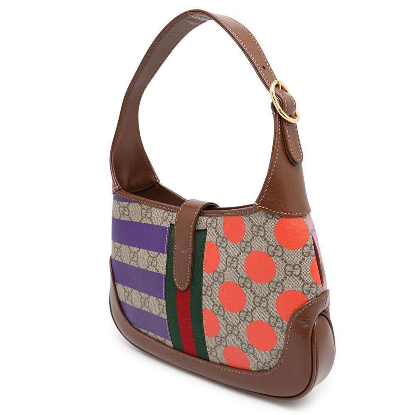 Gucci Brown Multi-Color Gg Supreme Canvas Leather Shoulder Bag