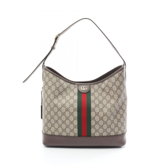 Gucci Beige Brown Multi-Color Gg Supreme Leather Shoulder Bag ()