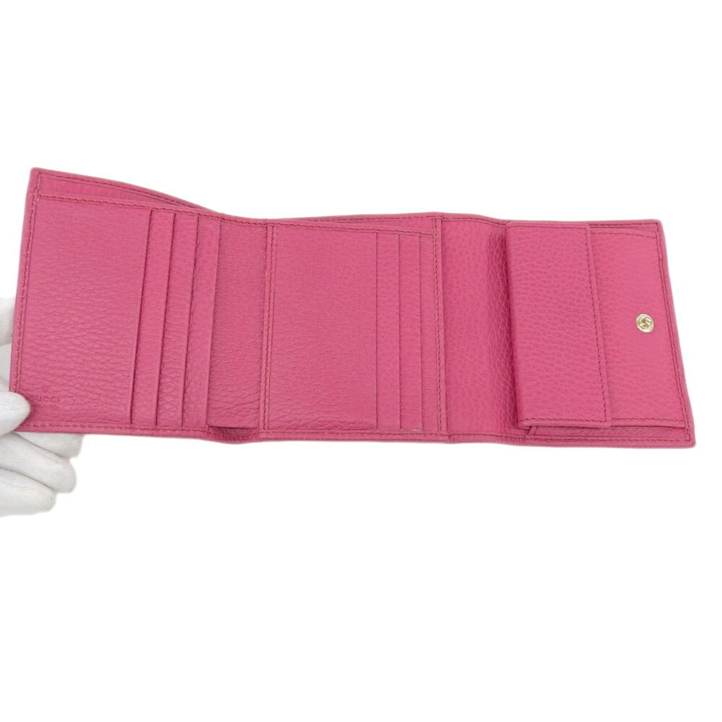 Gucci Pink Leather Wallet (Tri-Fold)