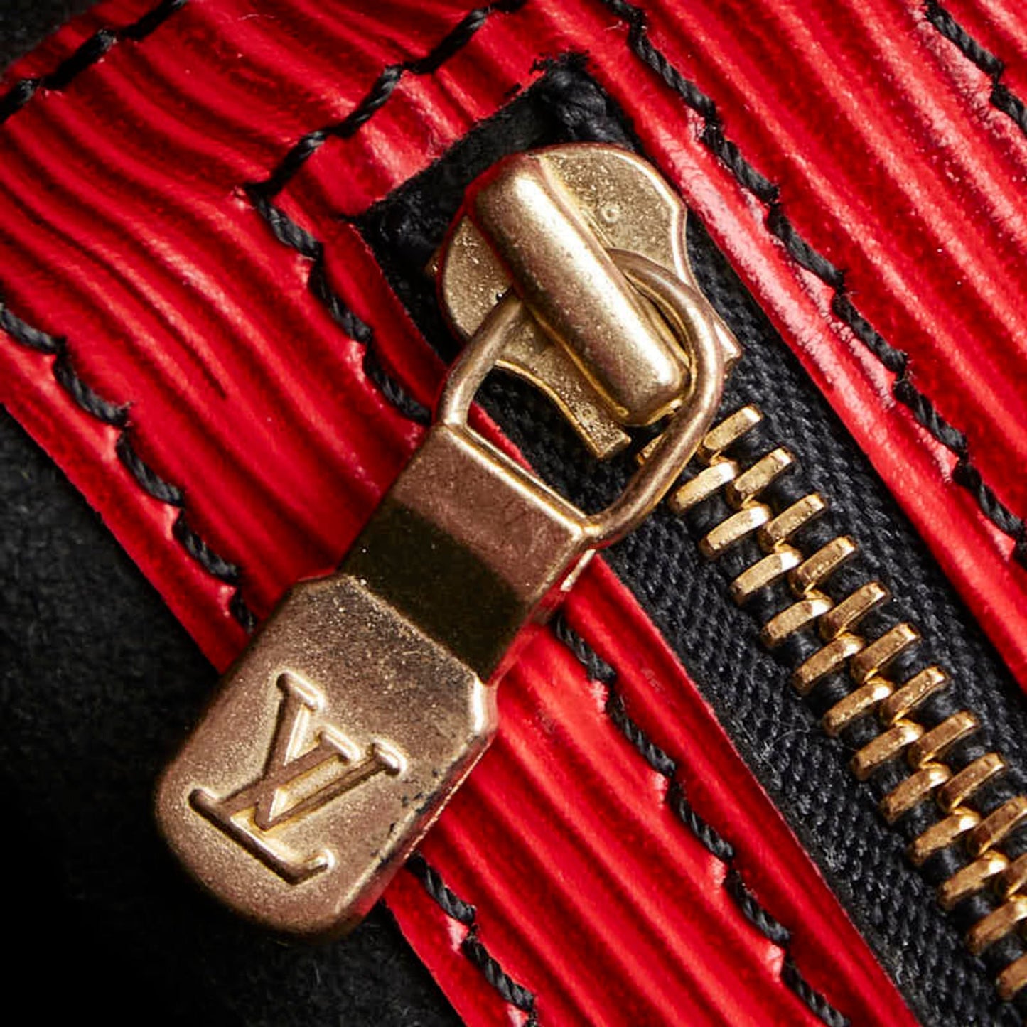 Louis Vuitton Castilian Red Noir Epi Leather Shoulder Bag