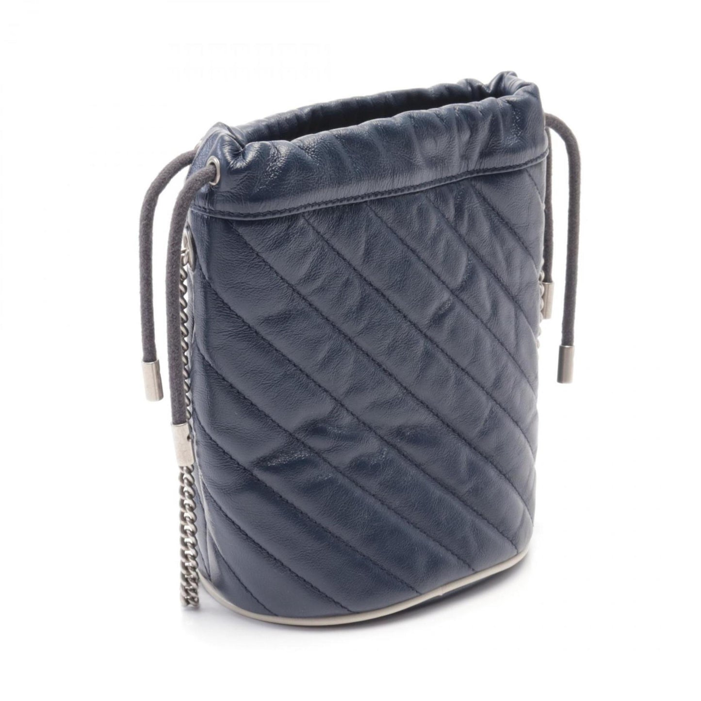 Gucci Navy White Leather Shoulder Bag