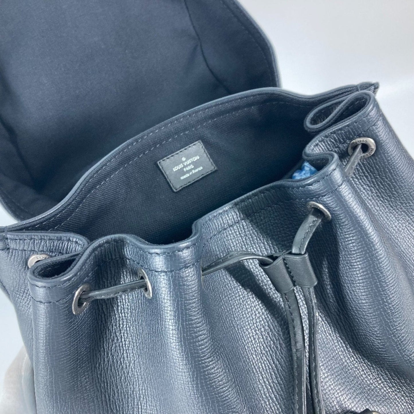 Louis Vuitton Navy Leather Backpack