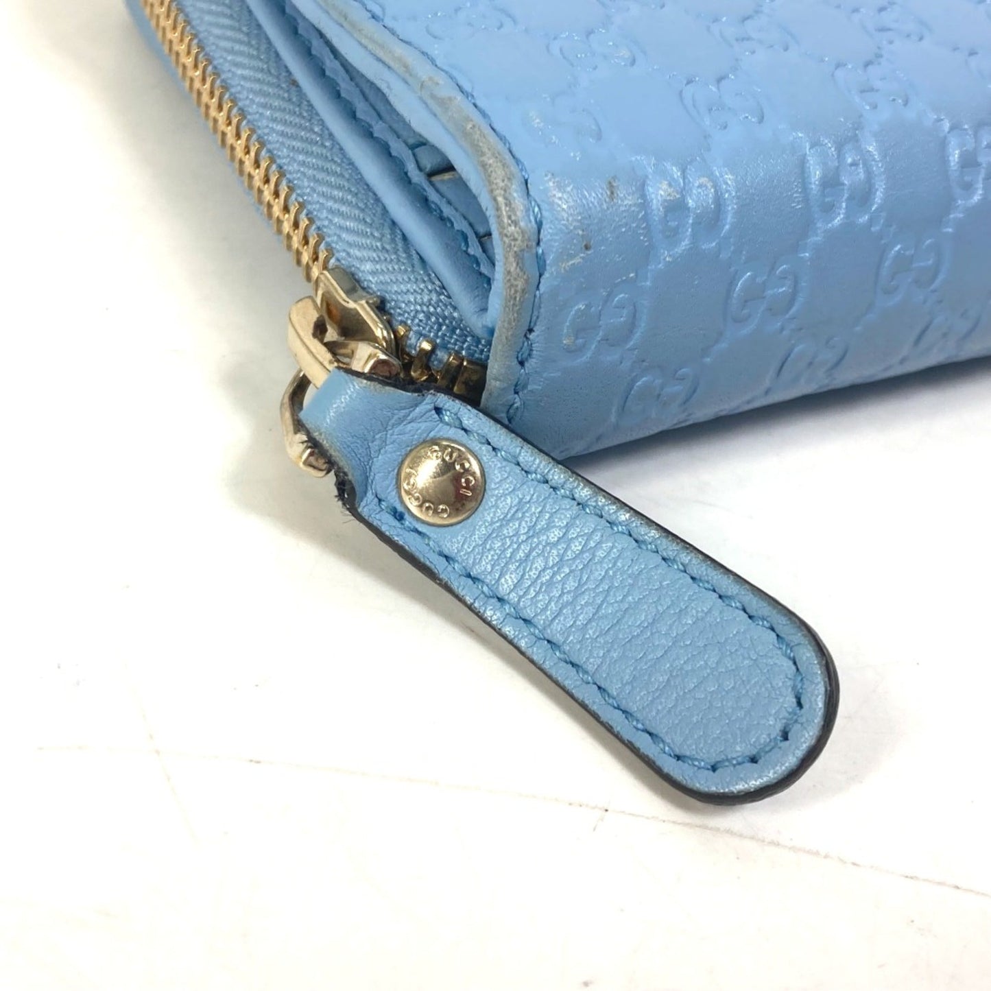 Gucci Blue Leather Long Wallet (Bi-Fold)