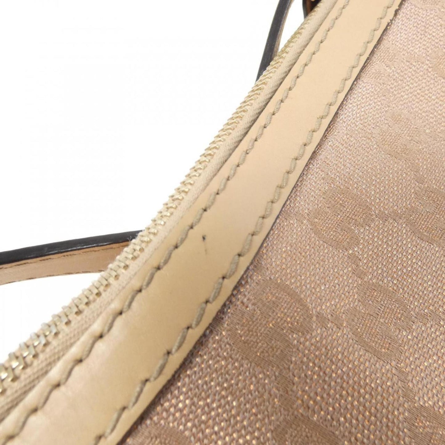Gucci Beige Pink Gg Canvas Leather Shoulder Bag