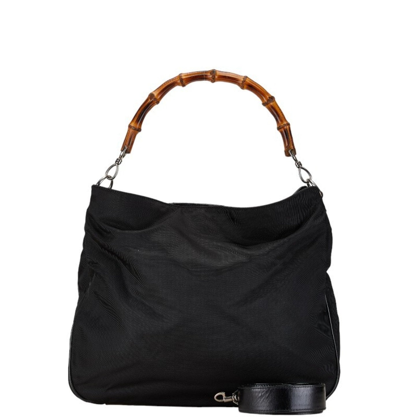 Gucci Black Canvas Leather Handbag Shoulder Bag ()