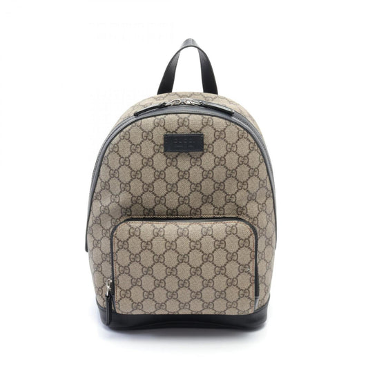 Gucci Beige Black Coated Canvas Leather Backpack ()