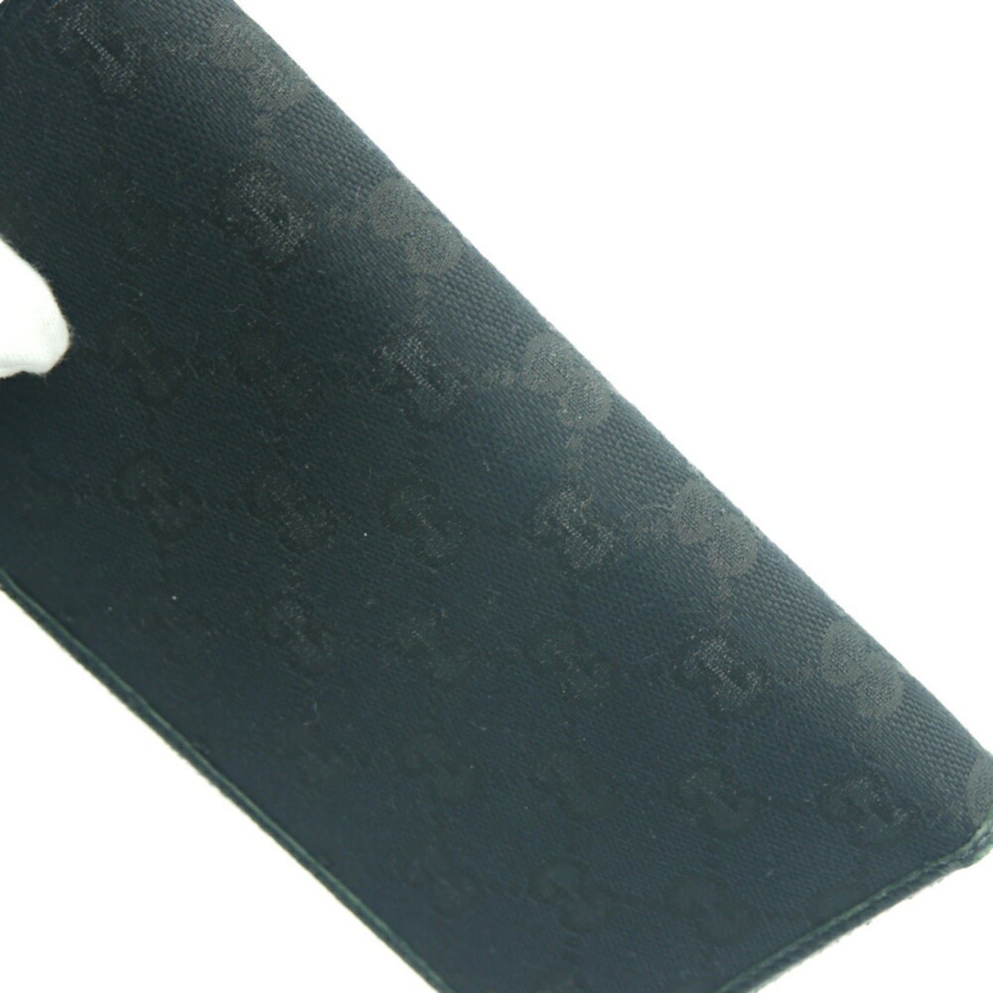 Gucci Black Canvas Leather Long Wallet (Bi-Fold)