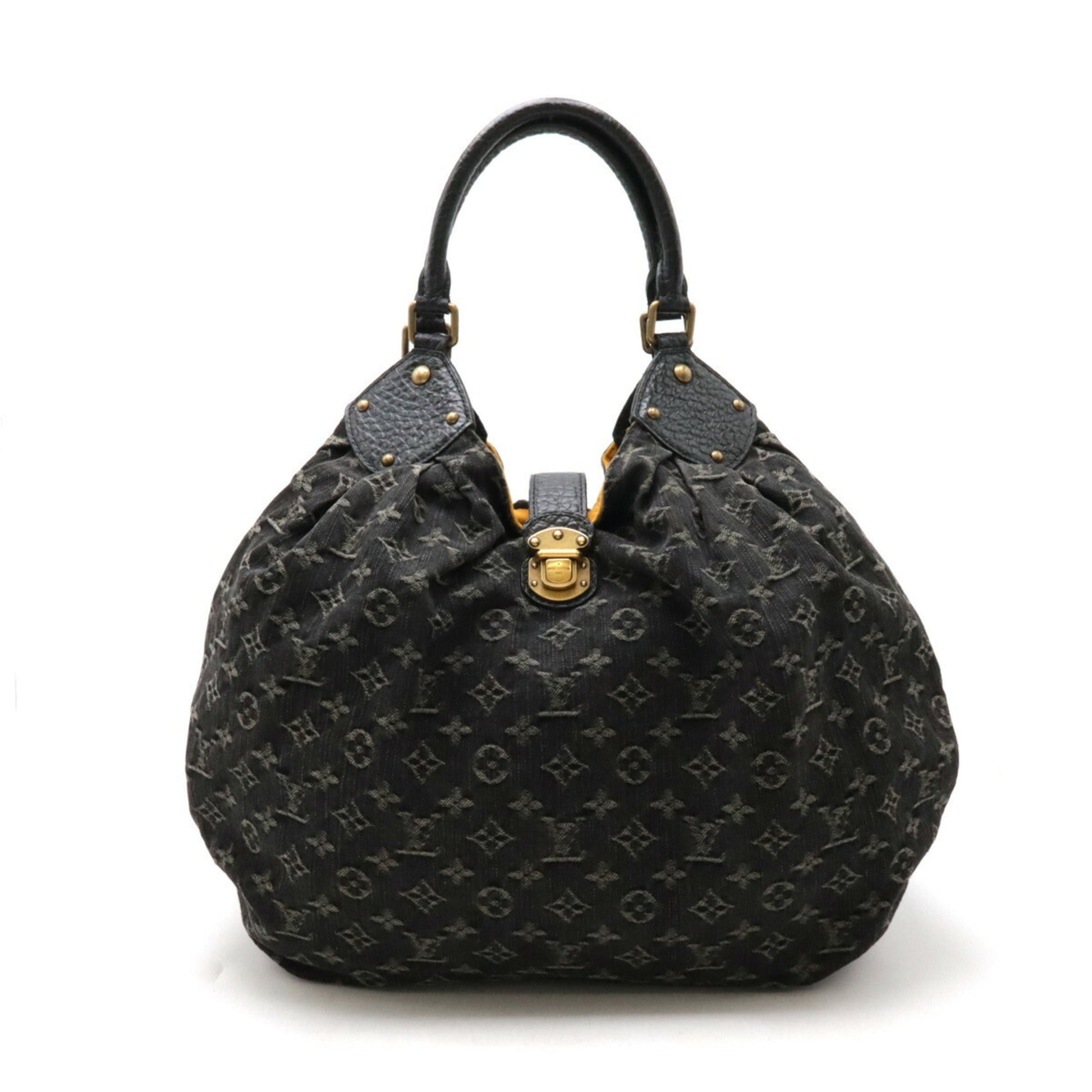 Louis Vuitton Black Noir Monogram Denim Handbag Shoulder Bag ()