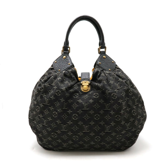 Louis Vuitton Black Noir Monogram Denim Handbag Shoulder Bag ()