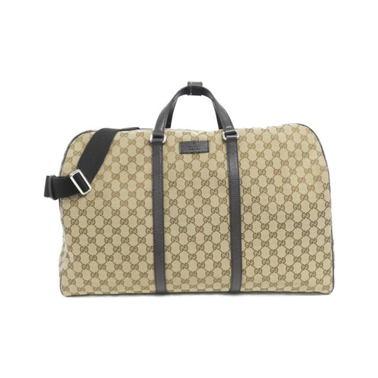 Gucci Beige Gg Canvas Boston Bag