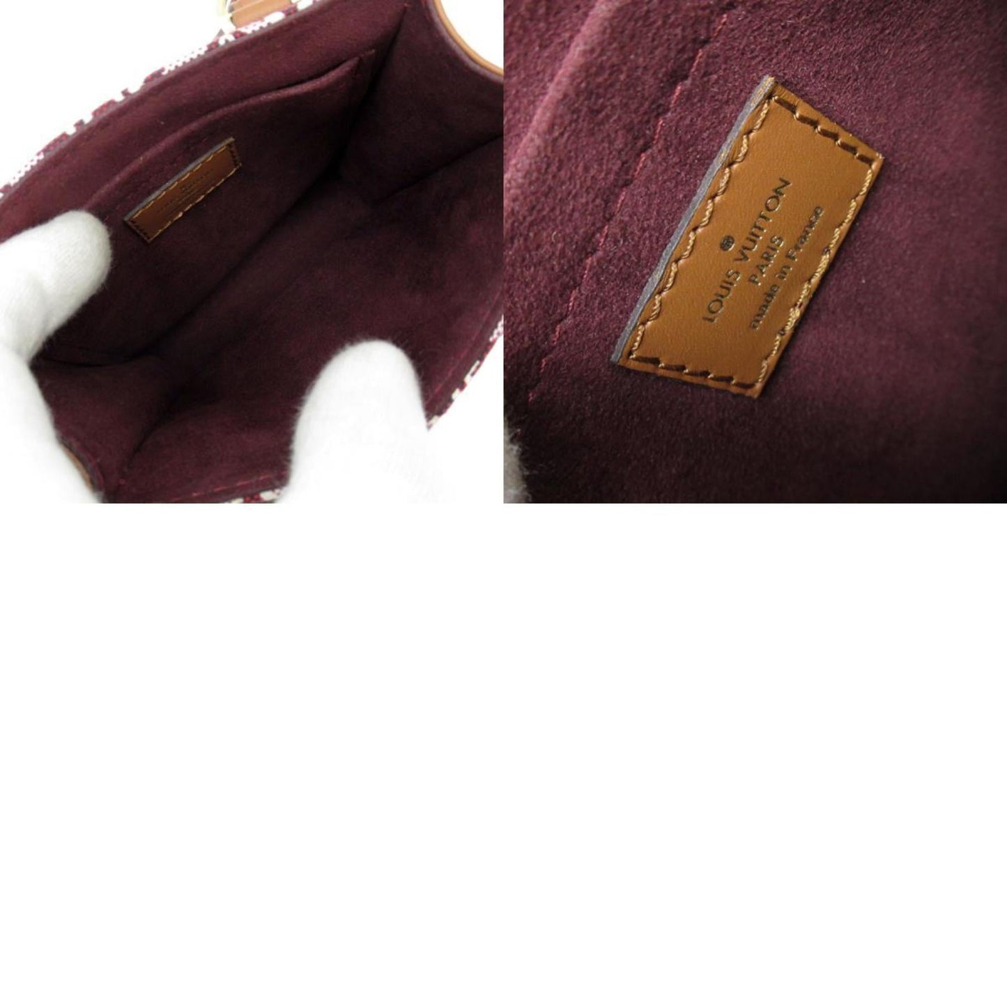 Louis Vuitton Brown Burgundy Canvas Leather Handbag Shoulder Bag