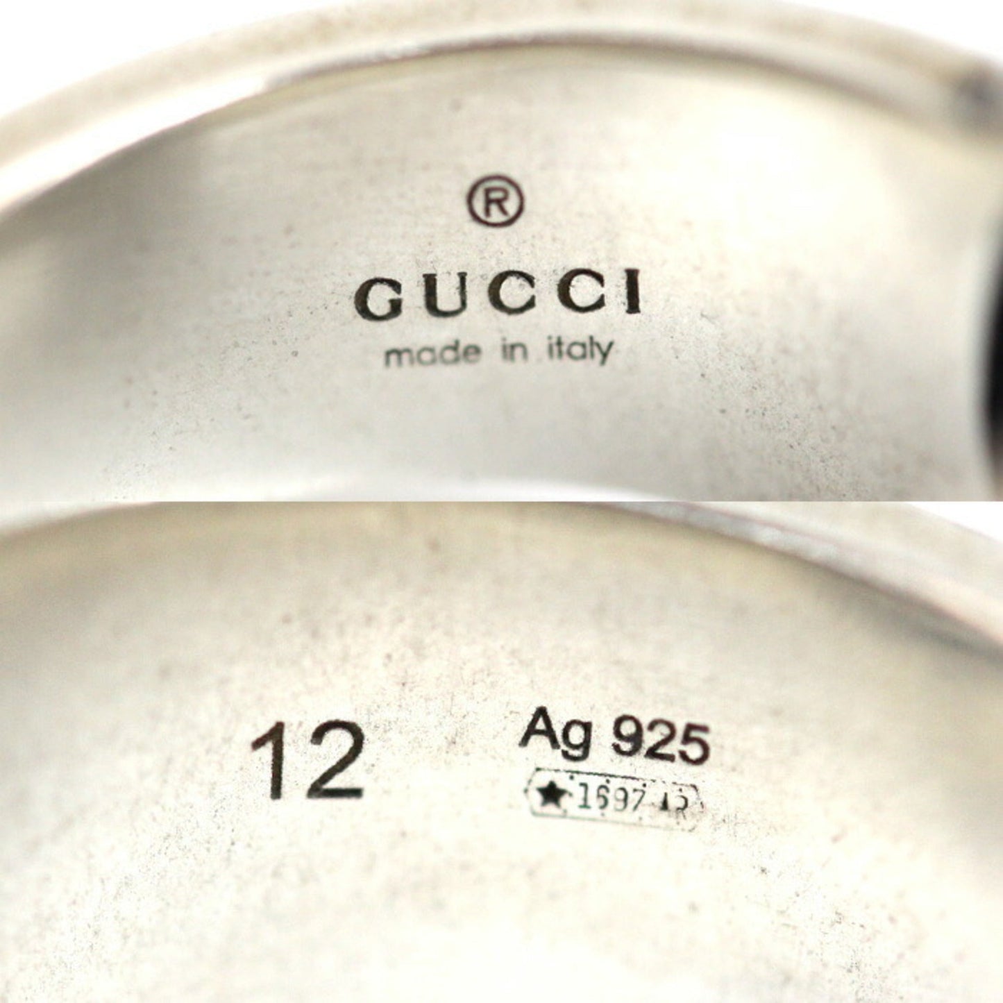 Gucci Silver Enamel Silver 925 Band Ring