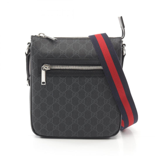 Gucci Black Pvc Coated Canvas Leather Shoulder Bag ()