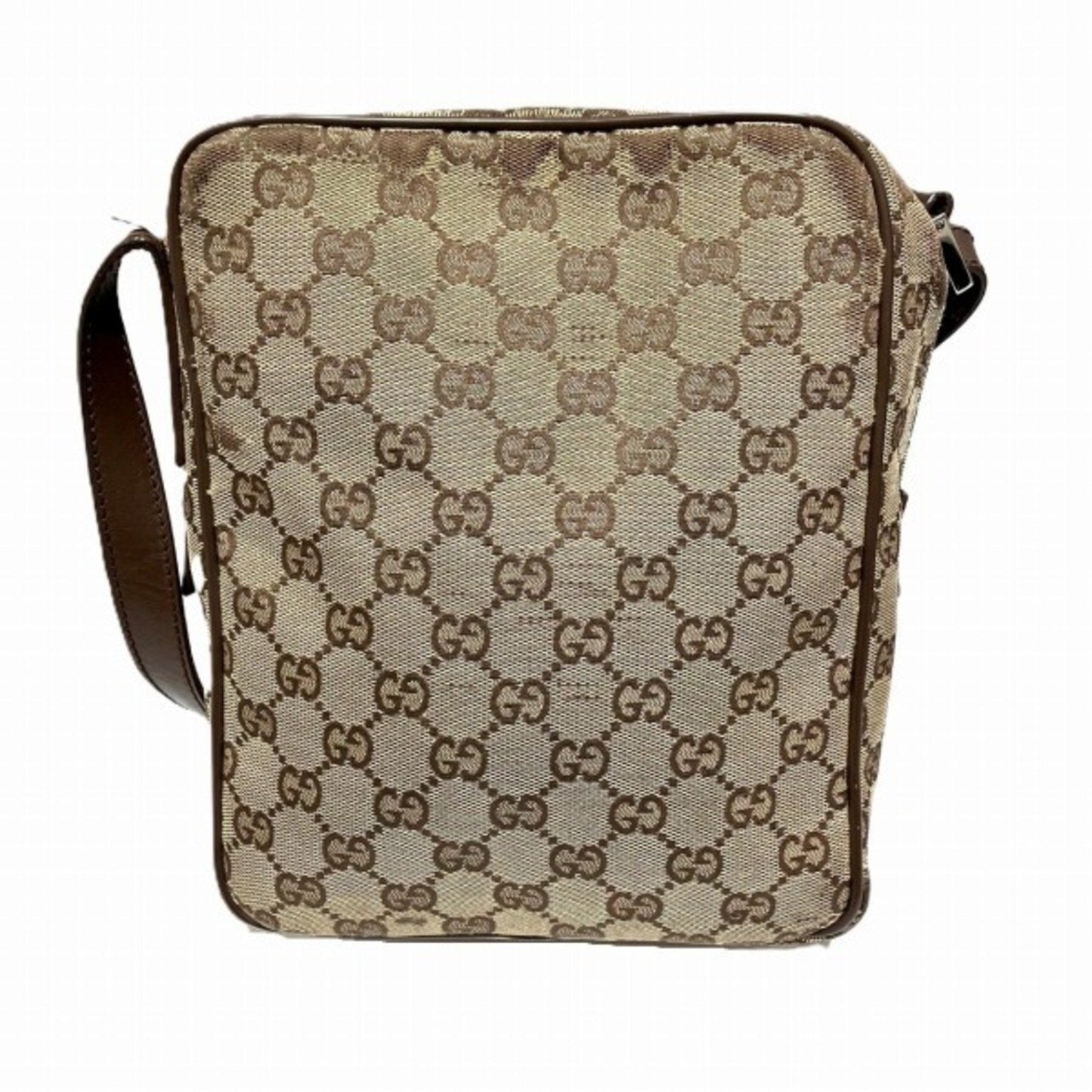 Gucci Beige Canvas Leather Shoulder Bag