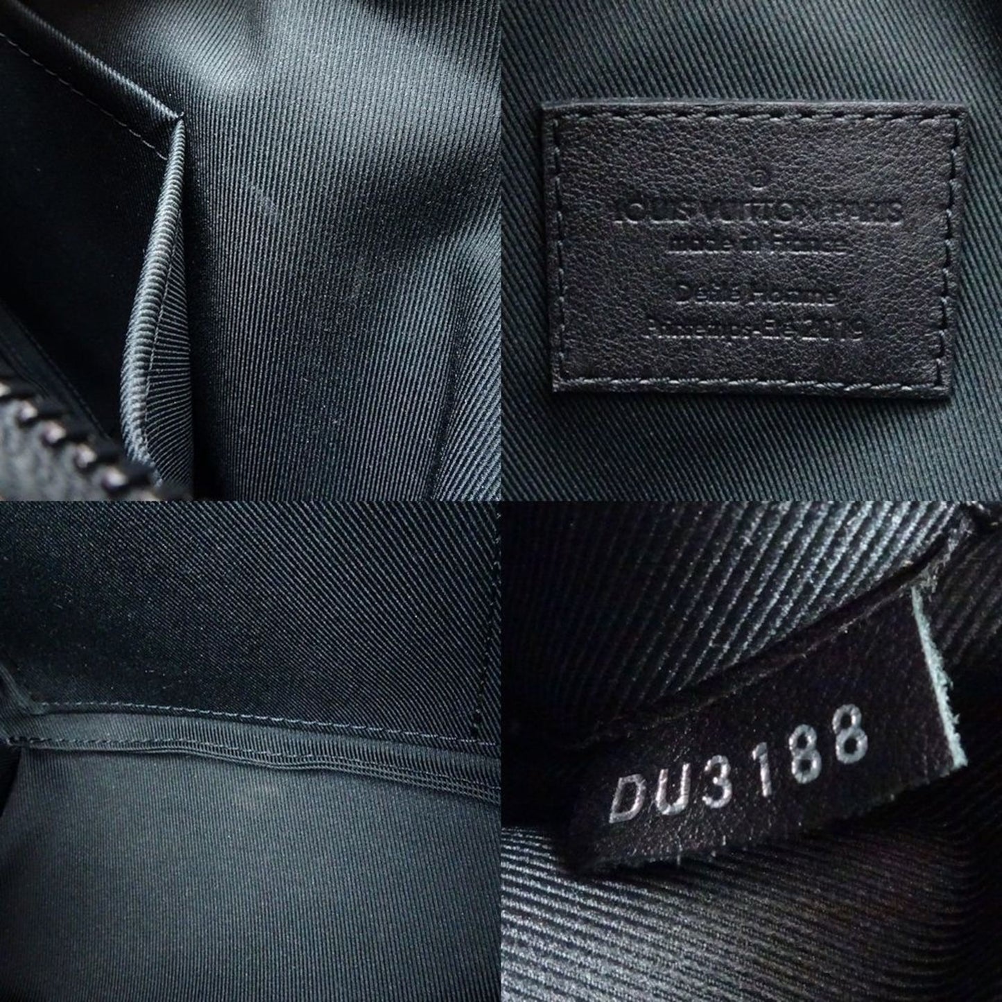 Louis Vuitton Black Brown Canvas Leather Shoulder Bag