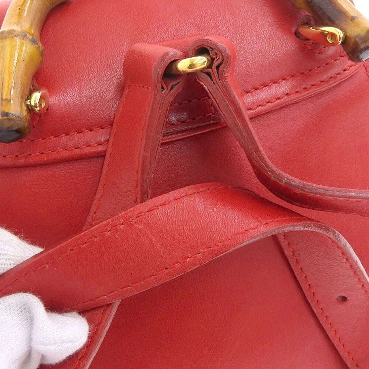 Gucci Red Color Leather Backpack