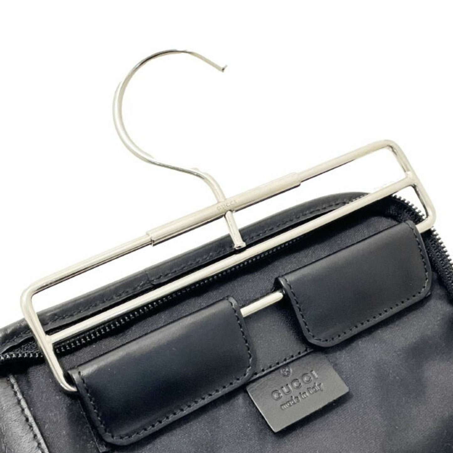 Gucci Black Nylon Leather Pouch