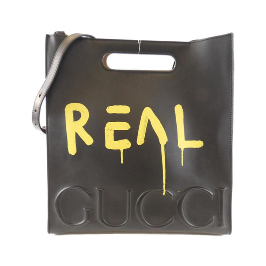 Gucci Black Yellow Leather Handbag ()