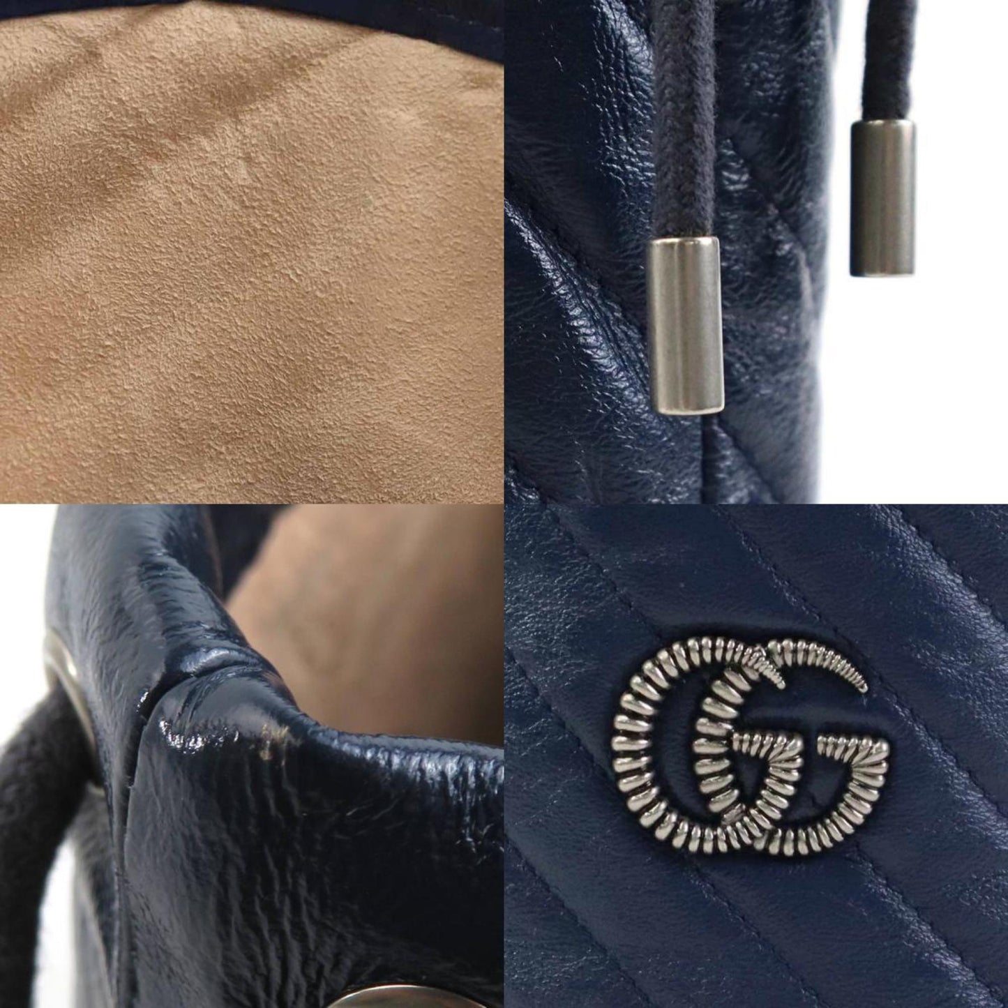 Gucci Navy Leather Shoulder Bag