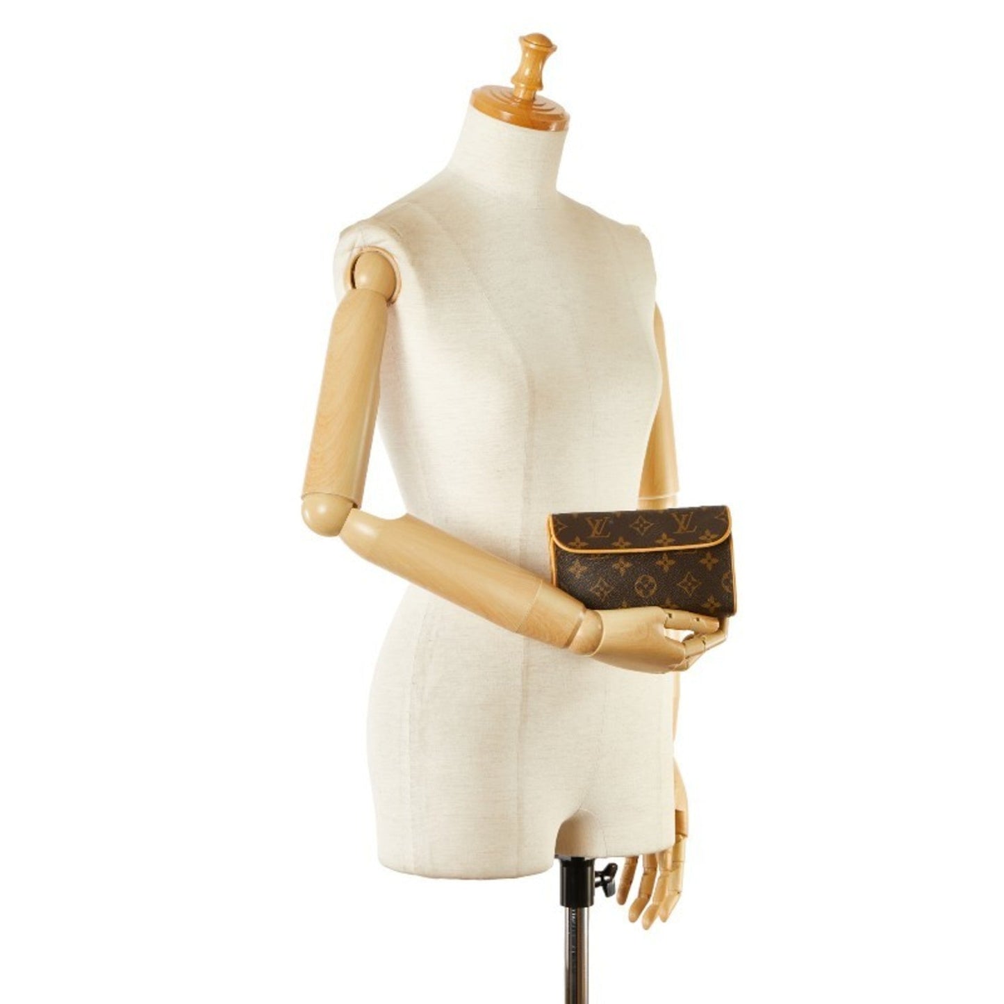 Louis Vuitton Brown Pvc Leather Pochette Shoulder Bag