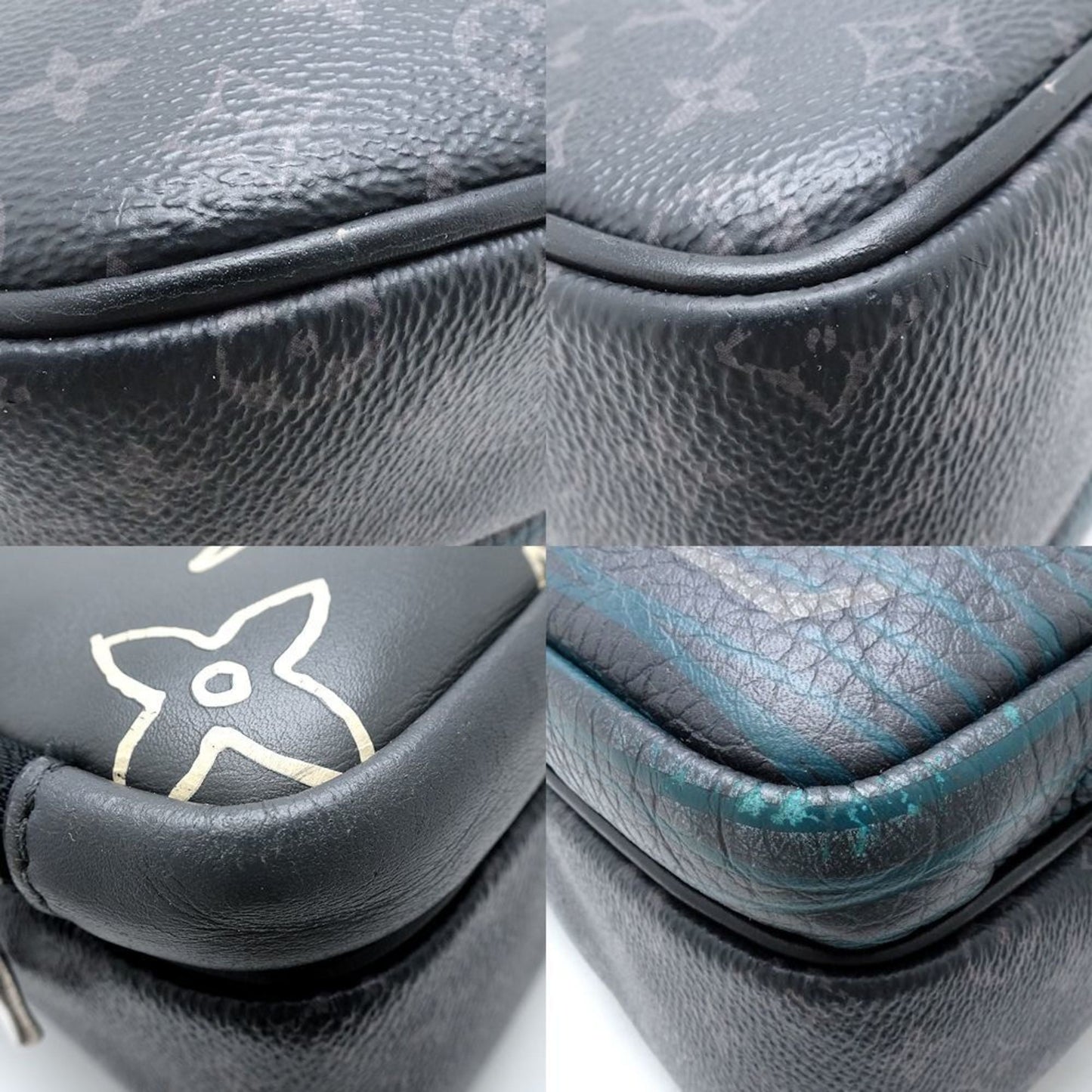 Louis Vuitton Black Canvas Leather Shoulder Bag