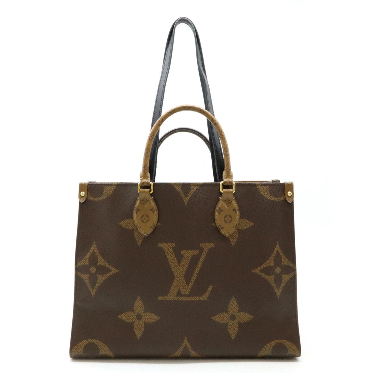 Louis Vuitton Dark Brown Light Brown Monogram Reverse Handbag Shoulder Bag Tote Bag ()