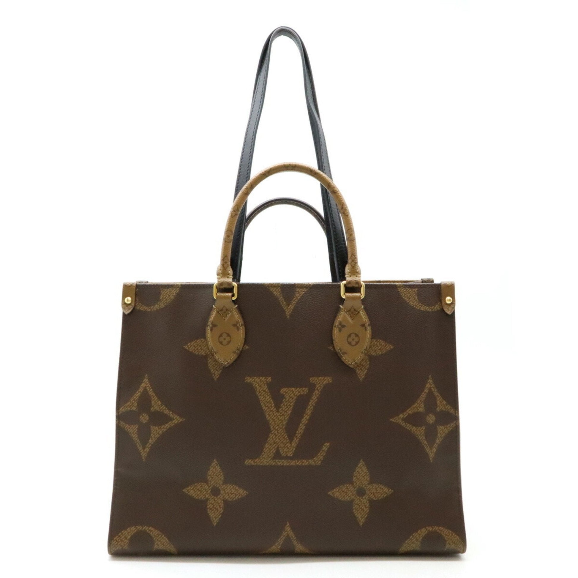 Louis Vuitton Dark Brown Light Brown Monogram Reverse Handbag Shoulder Bag Tote Bag ()