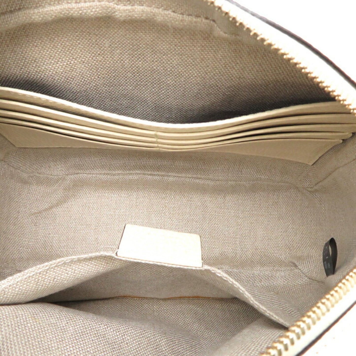 Gucci Beige White Leather Gg Canvas Shoulder Bag