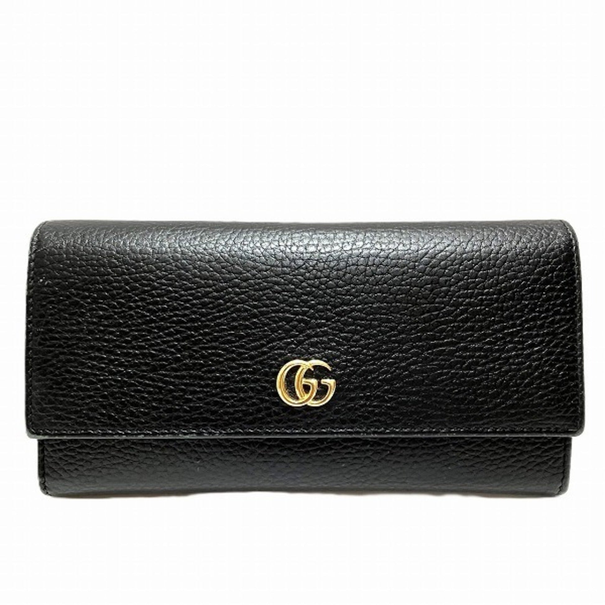 Gucci Black Leather Long Wallet (Bi-Fold) ()
