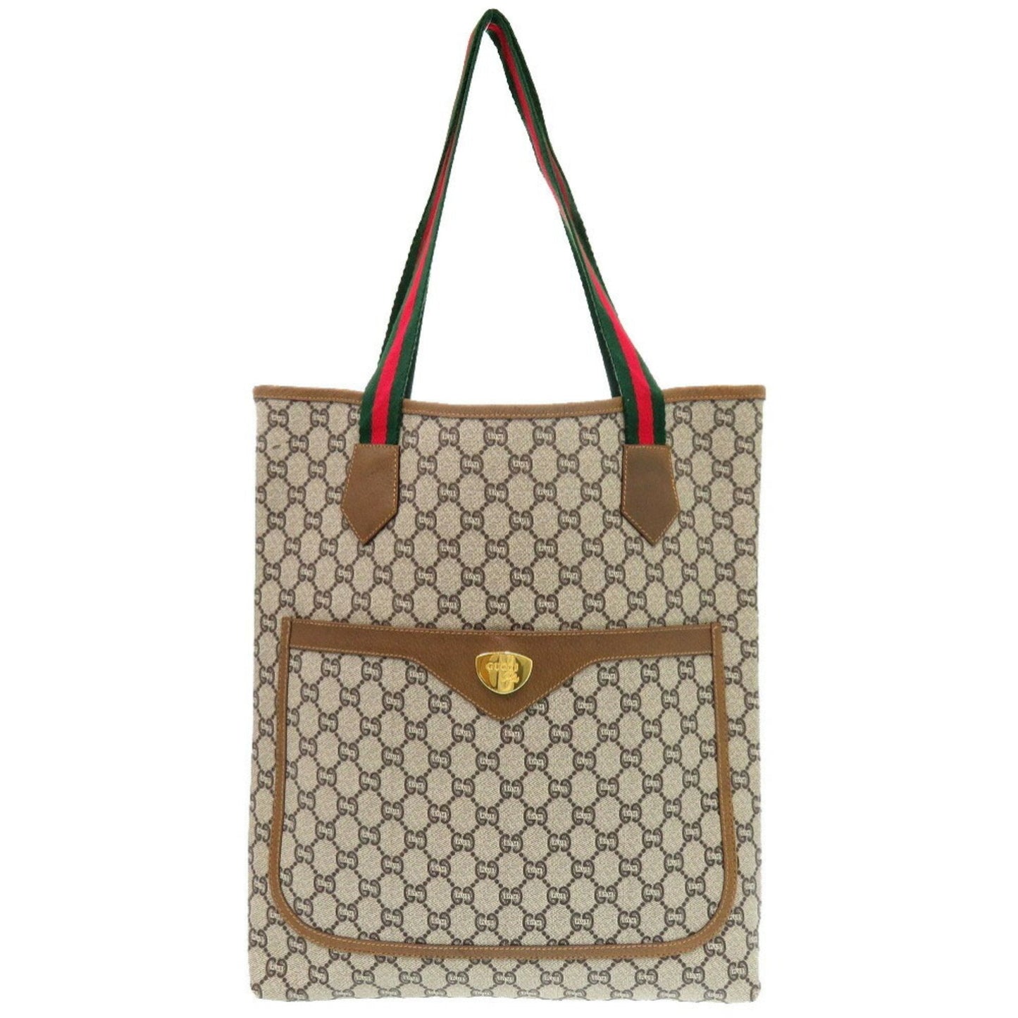 Gucci Beige Pvc Canvas Tote Bag