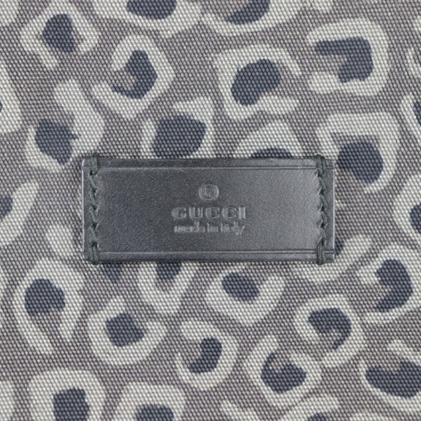Gucci Black Gray Canvas Leather Handbag Tote Bag