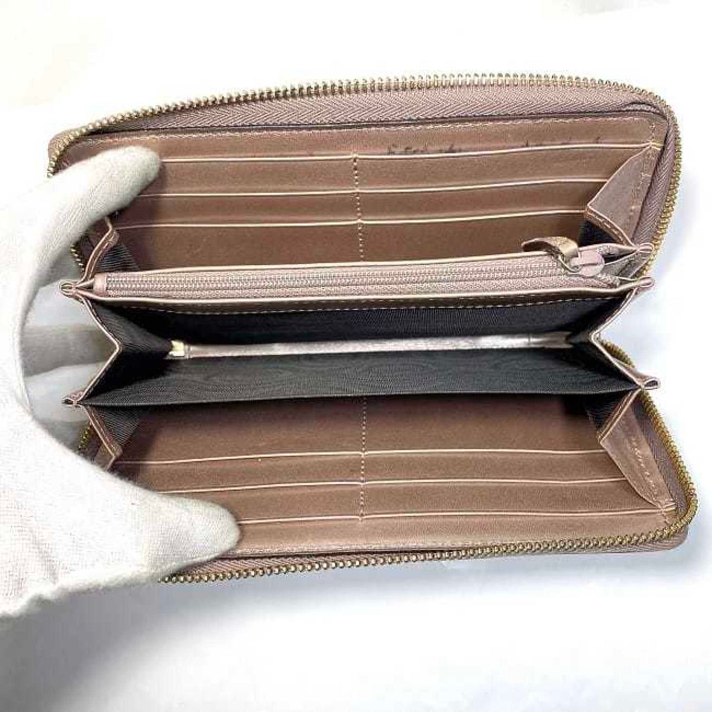 Gucci Microguccissima Gold Pink Patent Leather Long Wallet (Bi-Fold)