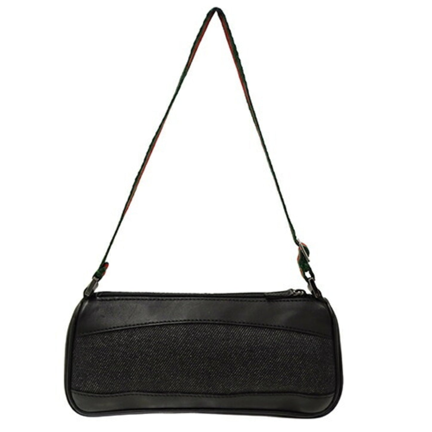 Gucci Black Leather Canvas Handbag