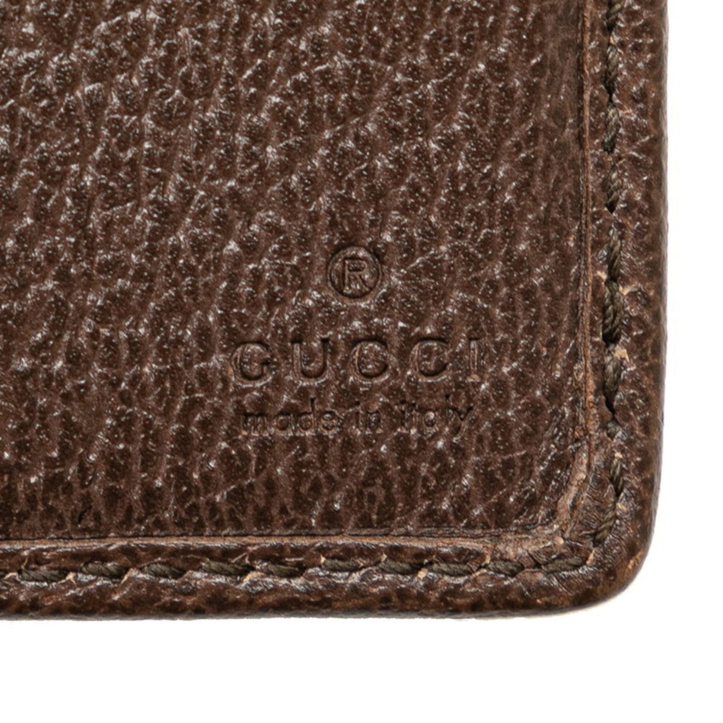 Gucci Beige Brown Canvas Leather Wallet (Bi-Fold)