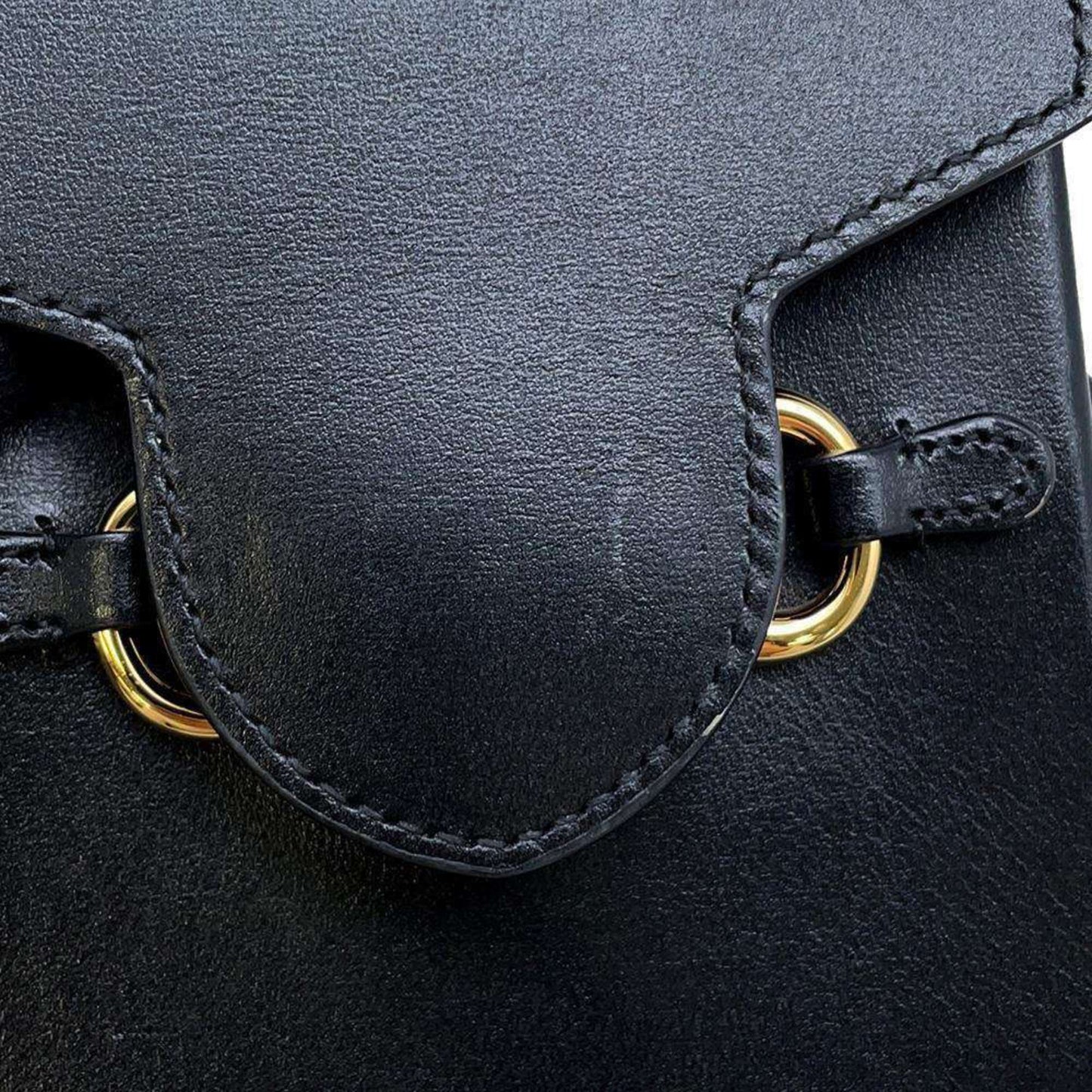 Gucci Horsebit Black Leather Shoulder Bag