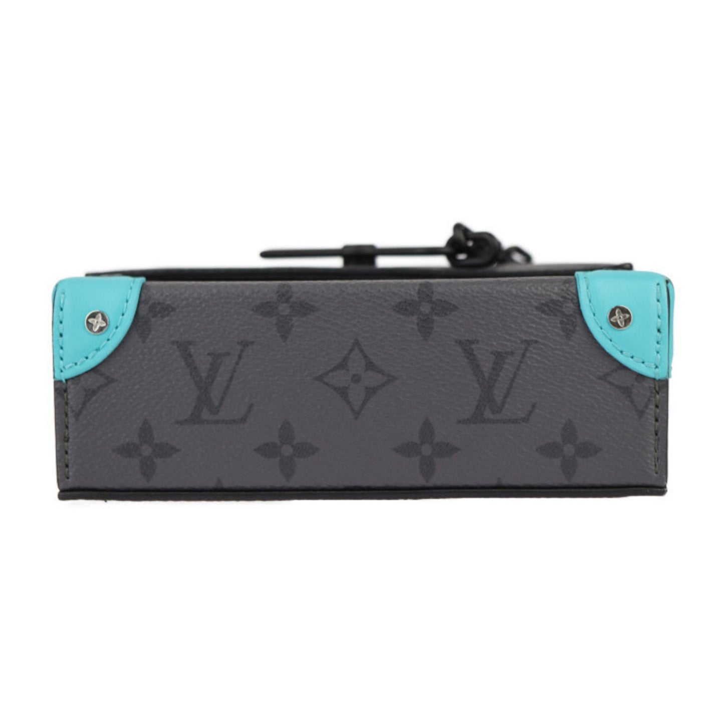 Louis Vuitton Black Blue Gray Pvc Leather Handbag Pochette Shoulder Bag