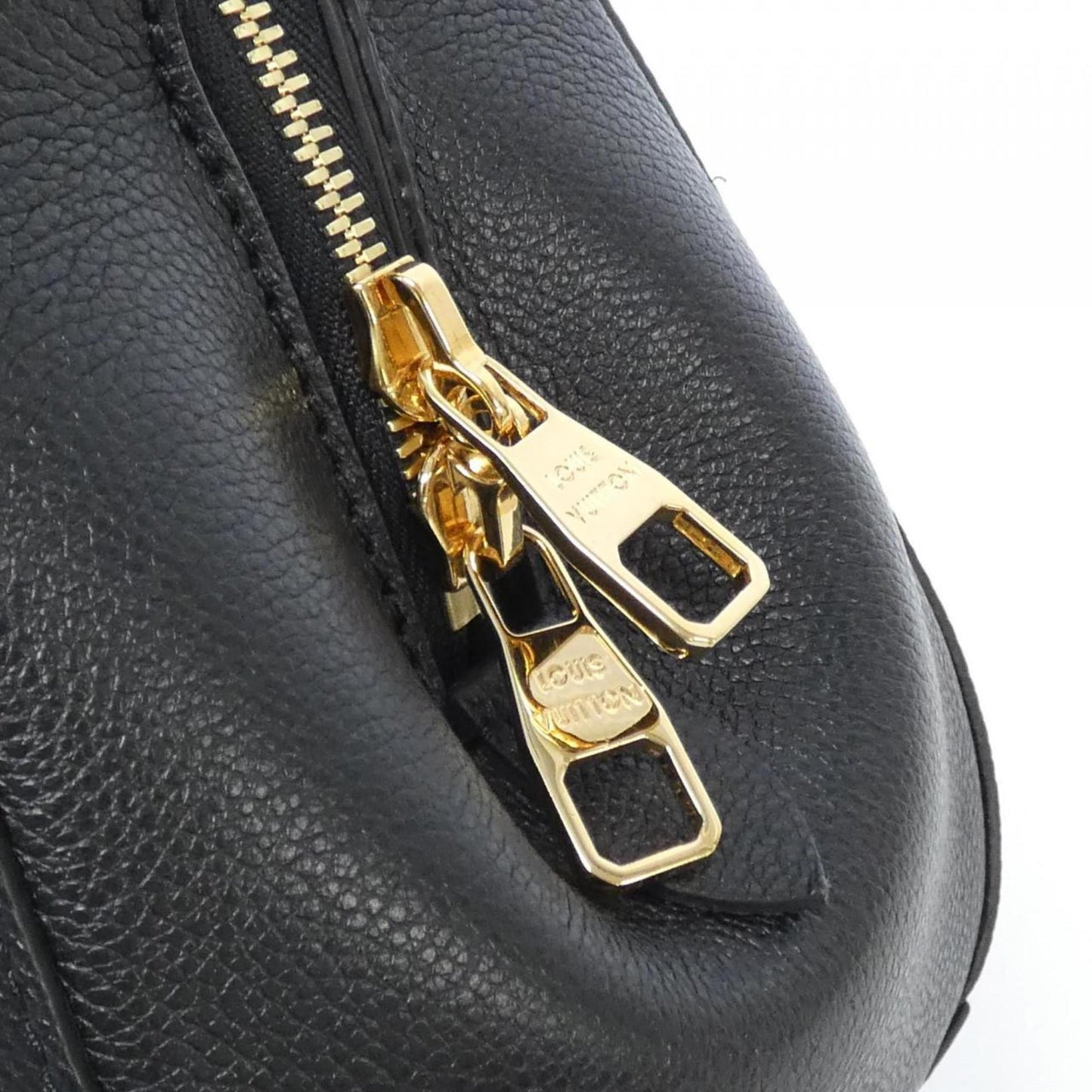 Louis Vuitton Beige Black Leather Handbag Shoulder Bag