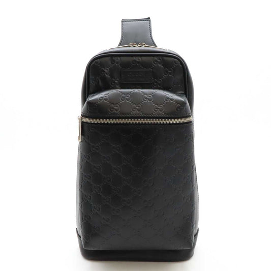 Gucci Black Leather Shoulder Bag Sling Bag ()