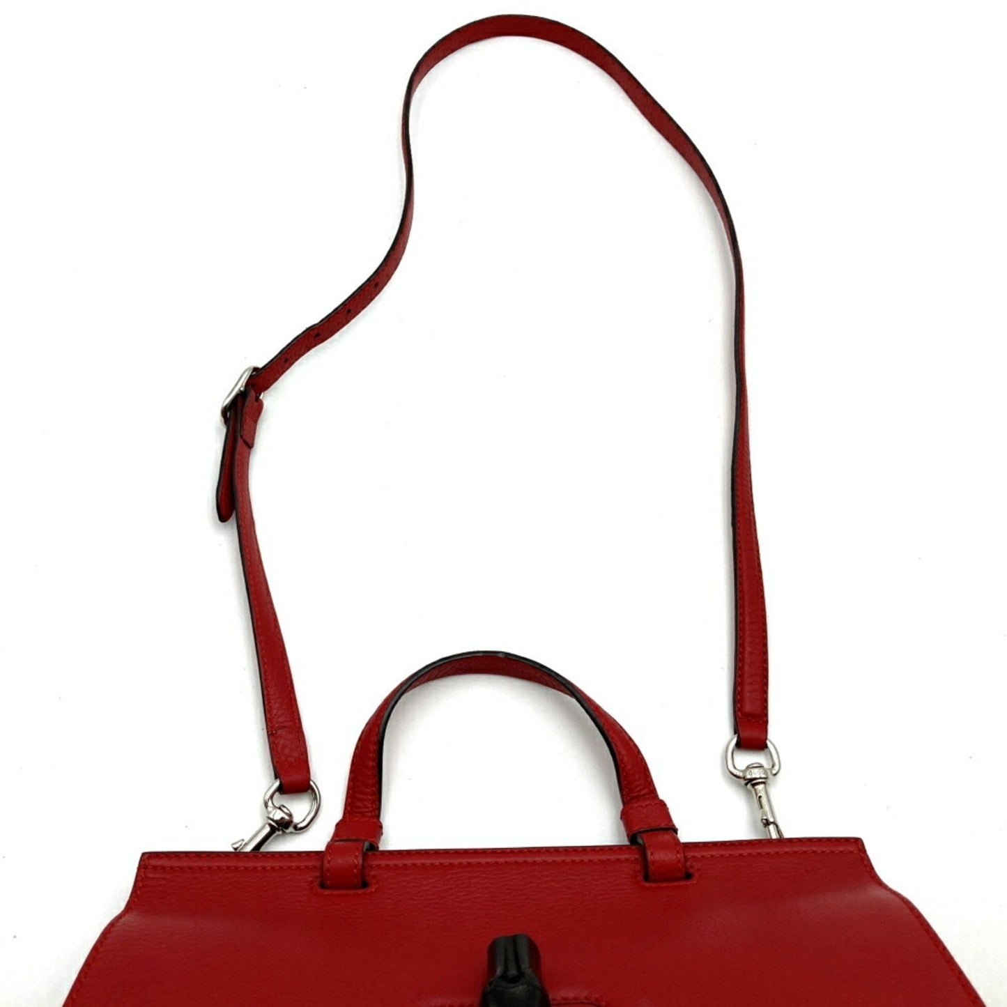 Gucci Red Color Leather Handbag Shoulder Bag