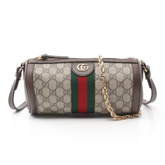 Gucci Beige Brown Multi-Color Pvc Coated Canvas Leather Shoulder Bag ()