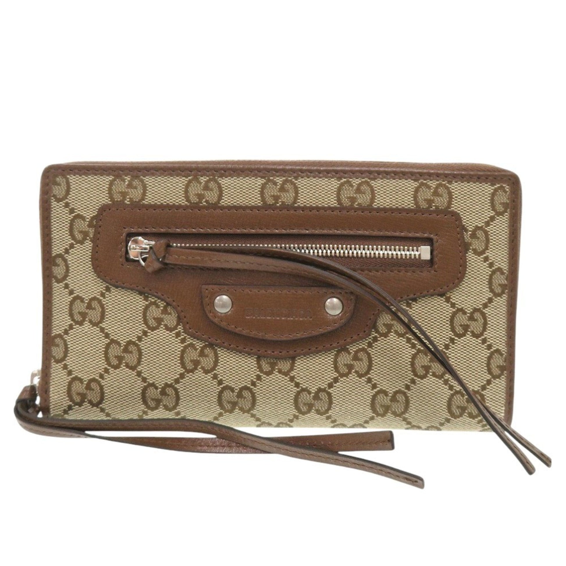 Gucci Beige Brown Gg Canvas Long Wallet (Bi-Fold) ()