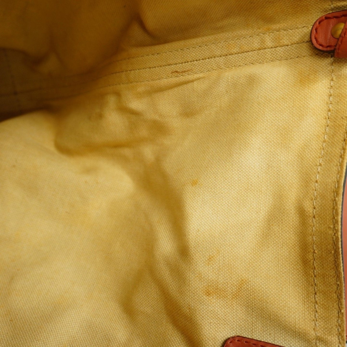 Gucci Brown Red Color Canvas Tote Bag