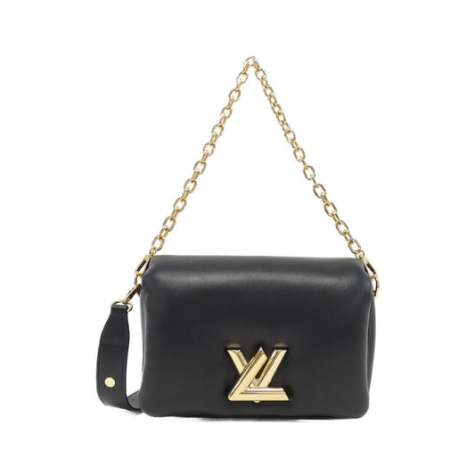 Louis Vuitton Black Leather Shoulder Bag ()