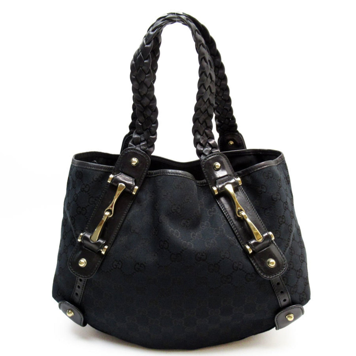 Gucci Black Canvas Leather Handbag ()