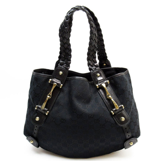 Gucci Black Canvas Leather Handbag ()