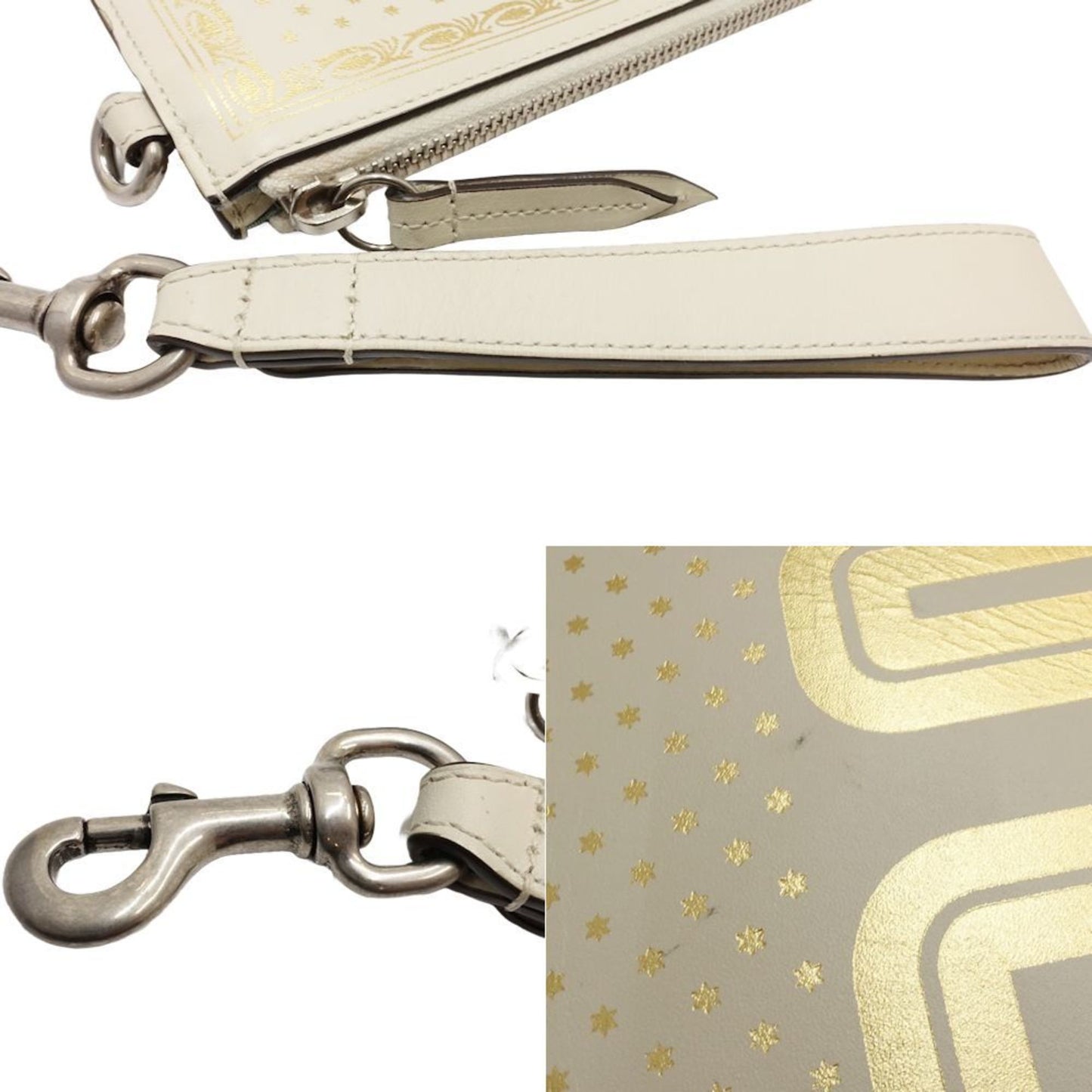 Gucci Ivory Leather Clutch Bag