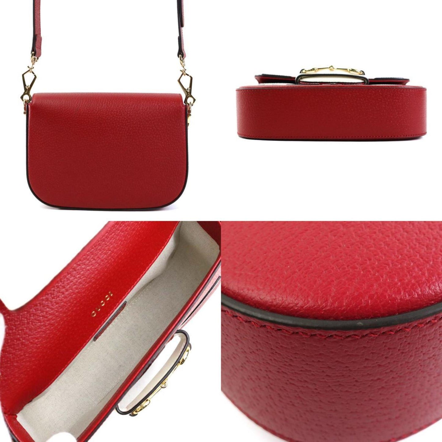 Gucci Red Color White Leather Shoulder Bag