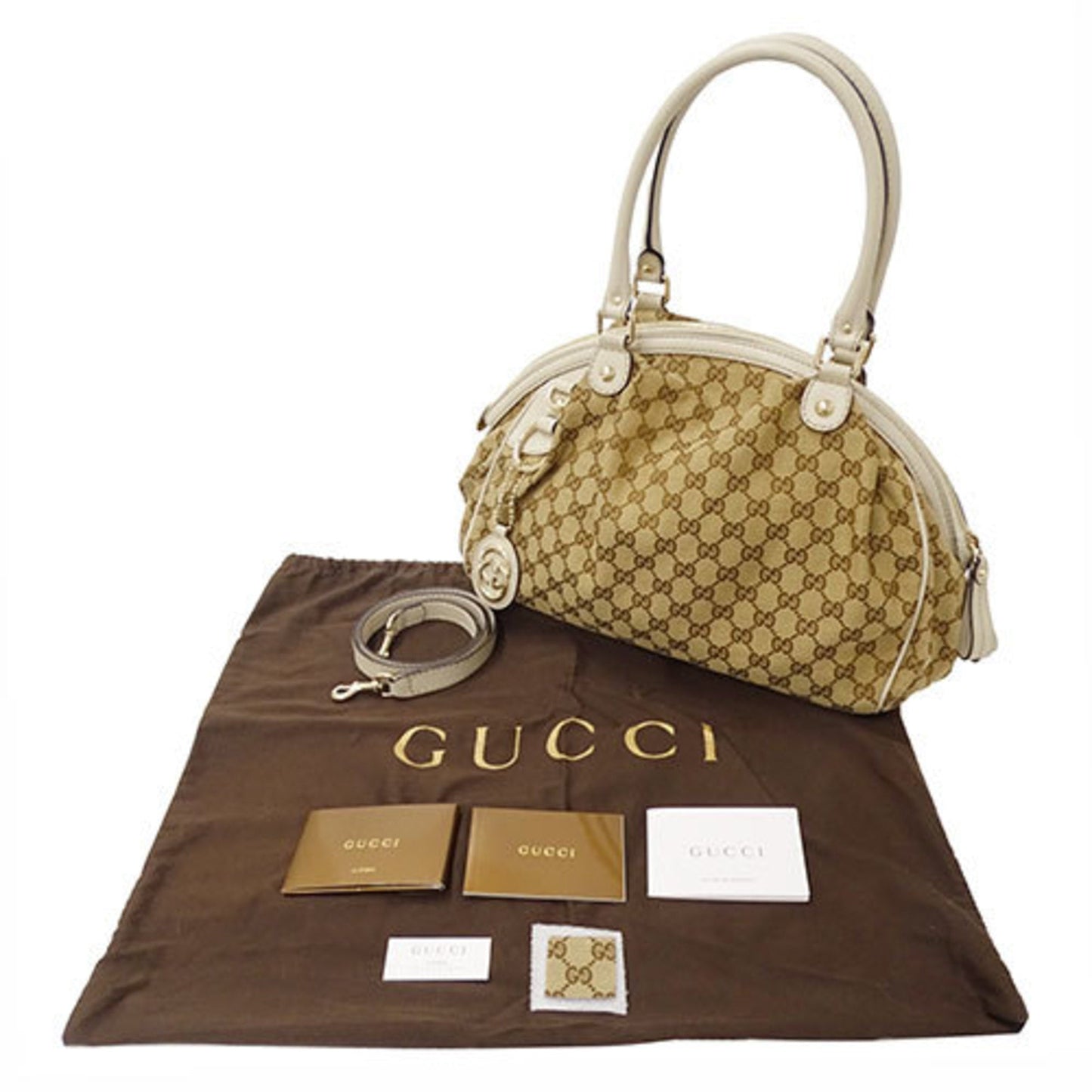 Gucci Beige Gg Canvas Handbag Shoulder Bag