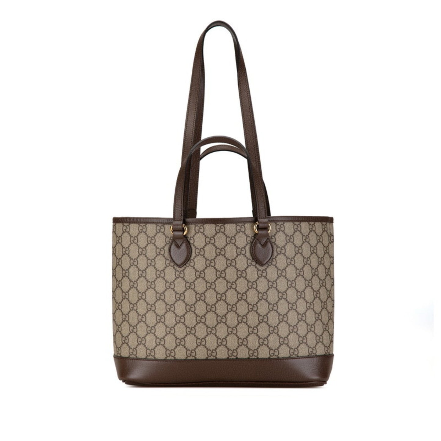Gucci Beige Brown Pvc Leather Shoulder Bag Tote Bag
