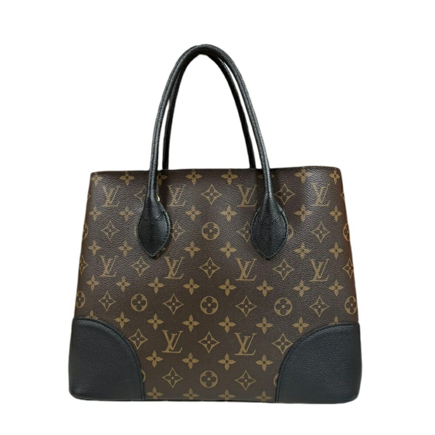 Louis Vuitton Black Brown Monogram Canvas Leather Shoulder Bag